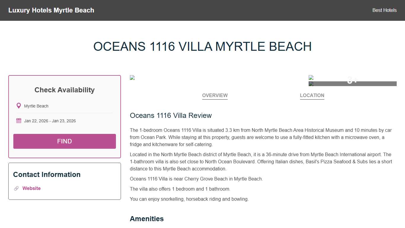 Oceans 1116 Villa Myrtle Beach | UPDATED FOR 2026 | luxuryhotelsmyrtlebeach.net