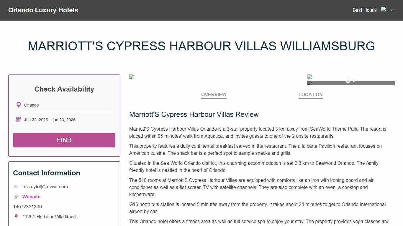 Marriott'S Cypress Harbour Villas Williamsburg | UPDATED FOR 2026 | orlandoluxuryhotels.net